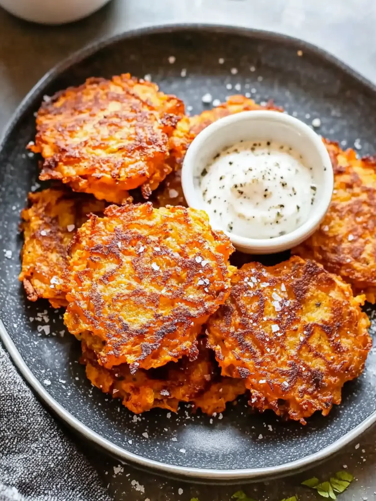 Crispy Sweet Potato Latkes with Honey Yogurt Dip Recipe 5 Sweet Potato Latkes