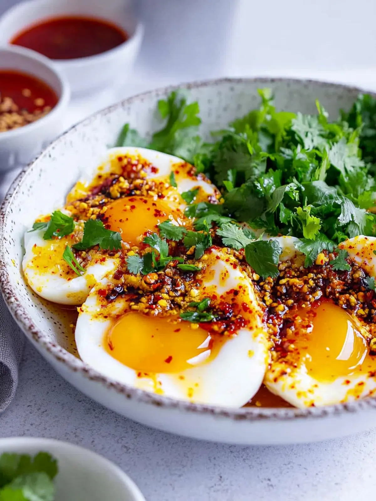 Savor the Flavor: Crispy Chili Oil Eggs Over Rice 3 Crispy Chili Oil Eggs