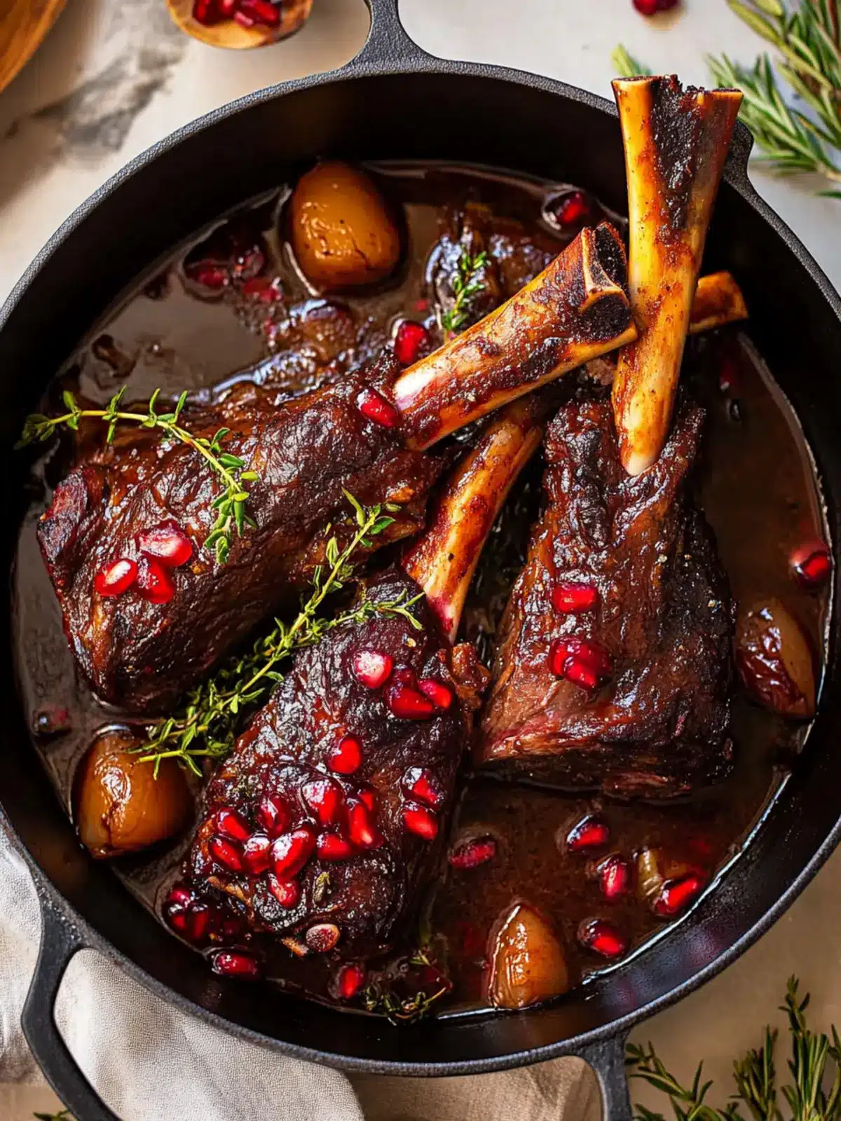 Savory Pomegranate Braised Lamb Shanks for Ultimate Comfort 5 Pomegranate Braised Lamb Shanks