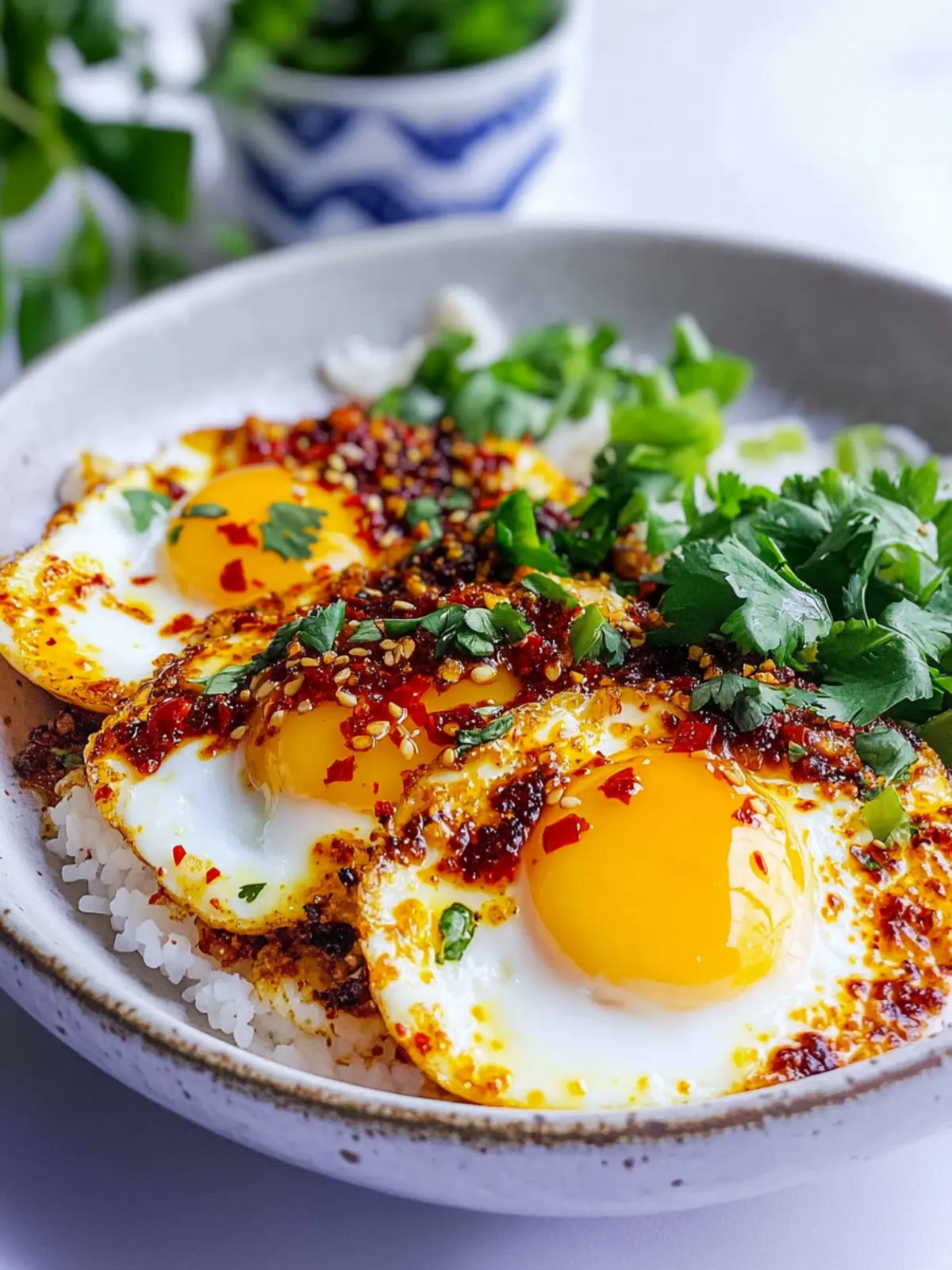 Savor the Flavor: Crispy Chili Oil Eggs Over Rice 5 Crispy Chili Oil Eggs