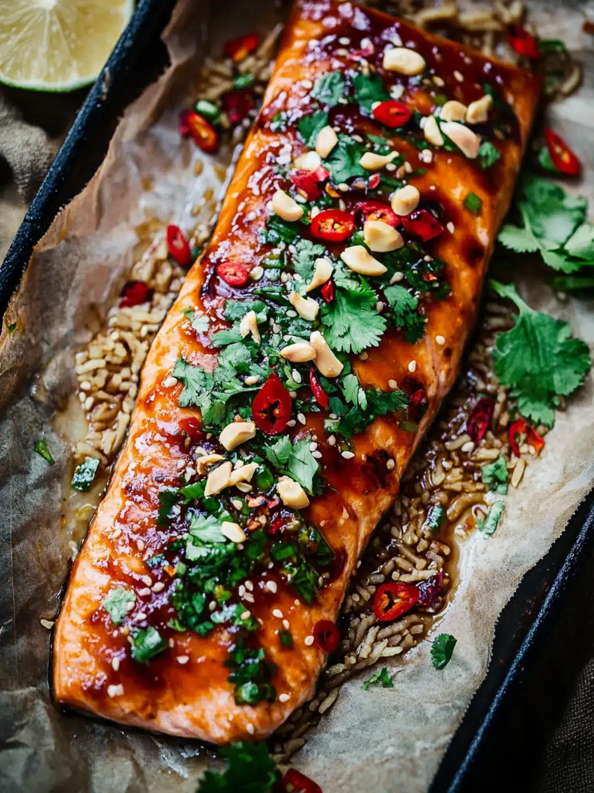 Sticky Sweet Spicy Asian Salmon & Rice Noodles You’ll Crave 5 Sticky Sweet Spicy Asian Salmon & Rice Noodles