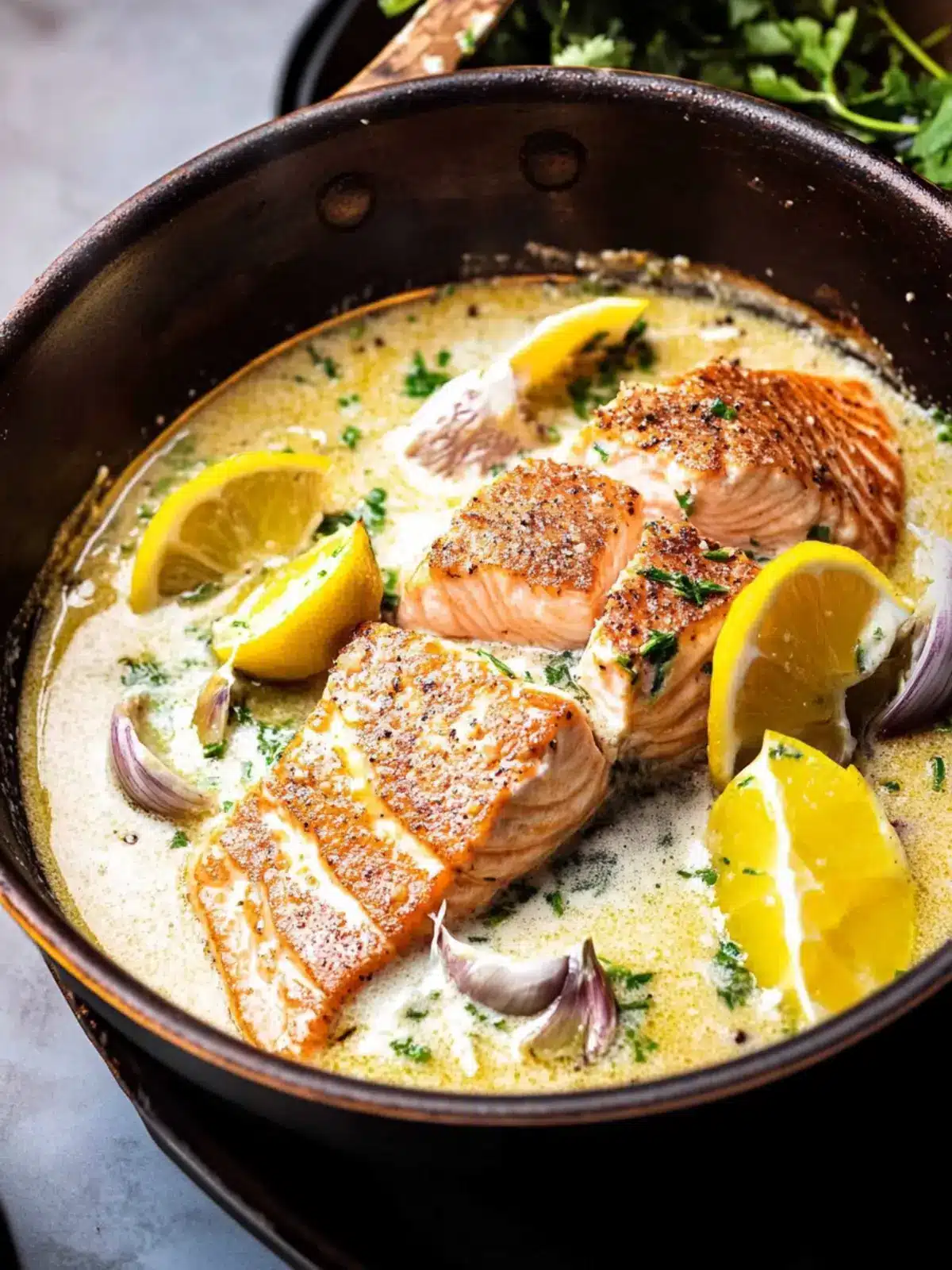 Baked One Pan Garlic Butter Coconut Salmon with Zesty Salsa 3 Baked One Pan Garlic Butter Coconut Salmon