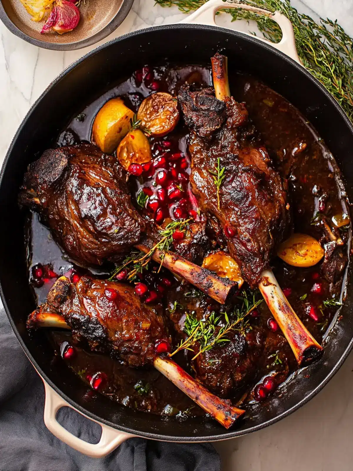 Savory Pomegranate Braised Lamb Shanks for Ultimate Comfort 2 Pomegranate Braised Lamb Shanks