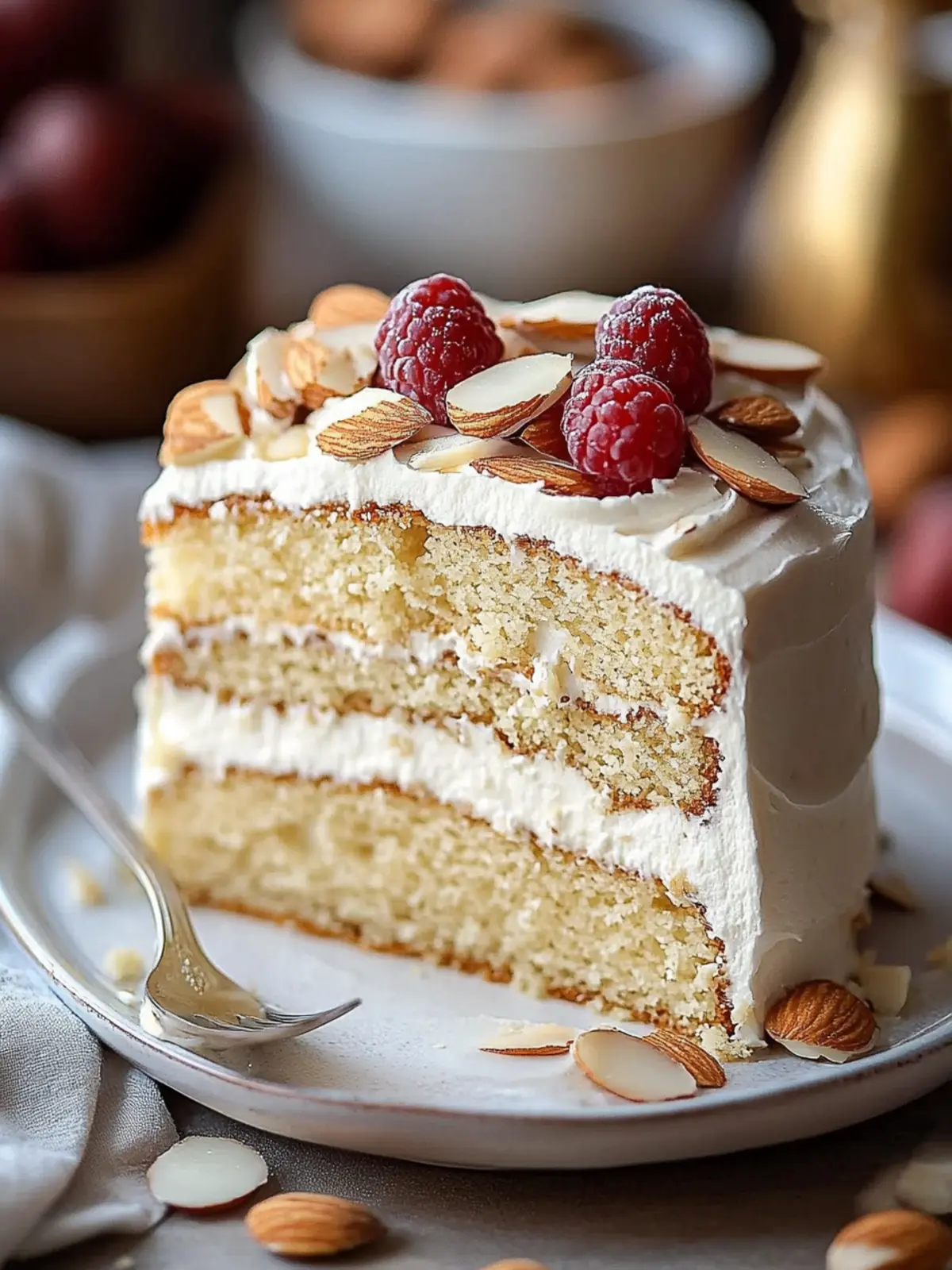 Ultimate Moist Almond Cream Cake with Fluffy Frosting