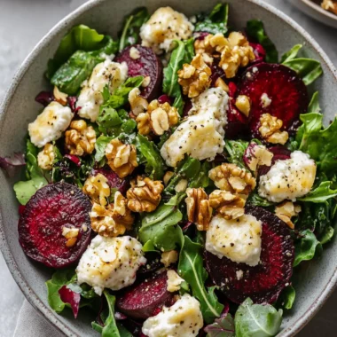 Warm Roasted Beet & Goat Cheese Salad with Walnuts Delight 10 Warm Roasted Beet & Goat Cheese Salad with Walnuts