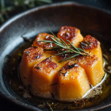 Elegant Sweet Potato Fondant with Smoked Almond Cream Delight 9 Sweet Potato Fondant with Smoked Almond Cream & Rosemary Oil