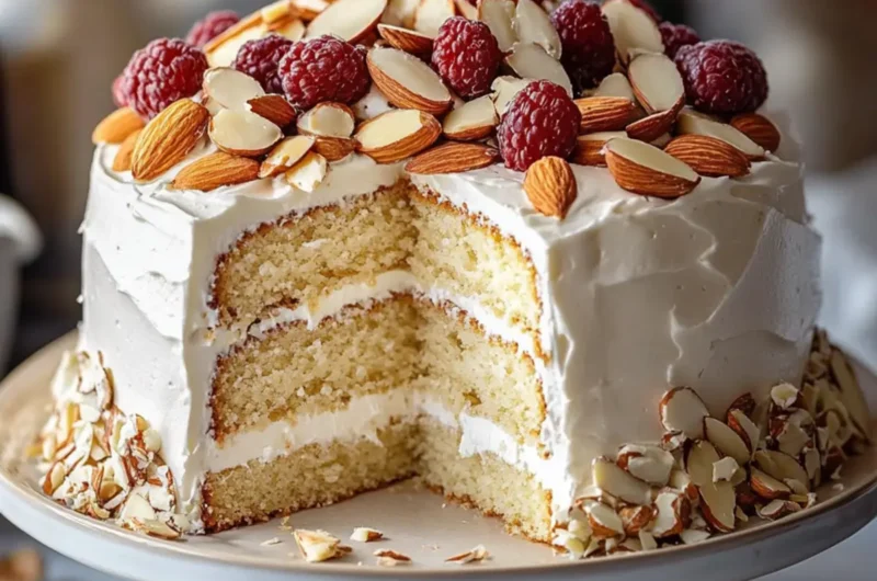 Ultimate Moist Almond Cream Cake with Fluffy Frosting