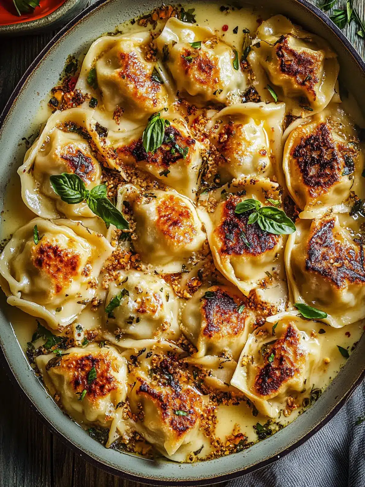 One Pan Baked Dumplings in Creamy Coconut Curry Bliss 5 One Pan Baked Dumplings