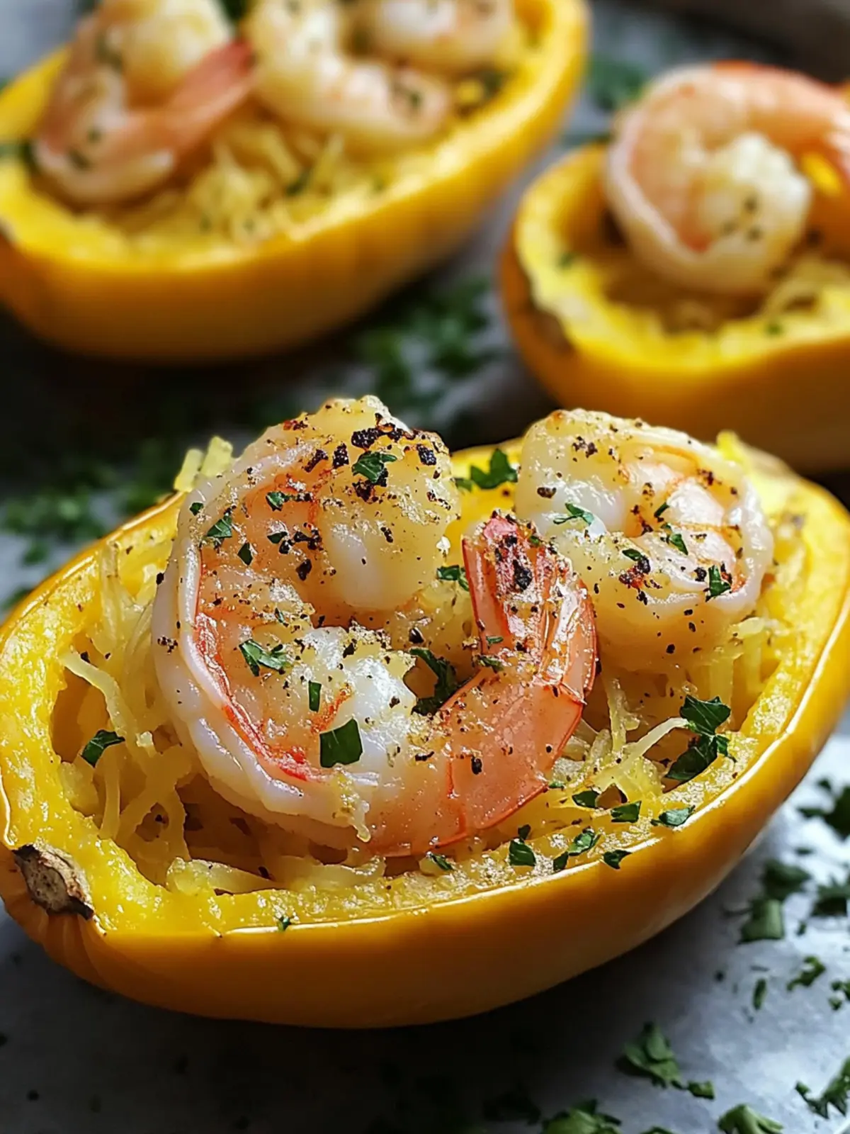 Healthy Shrimp Scampi Stuffed Spaghetti Squash Shells Delight 4 Healthy Shrimp Scampi Stuffed Spaghetti Squash Shells