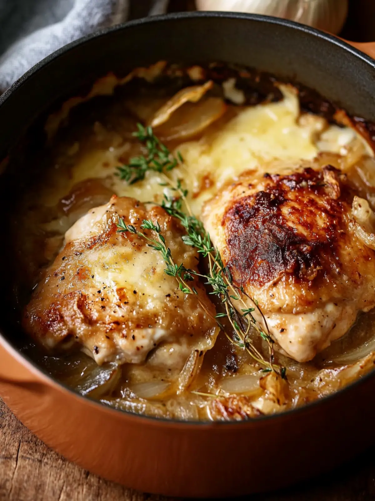 Braised French Onion Chicken with Gruyère: Cozy Comfort Dish 2 Braised French Onion Chicken with Gruyère