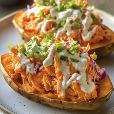 Buffalo Chicken Stuffed Sweet Potatoes with Ranch Slaw Delight 21 Buffalo Chicken Stuffed Sweet Potatoes with Ranch Slaw