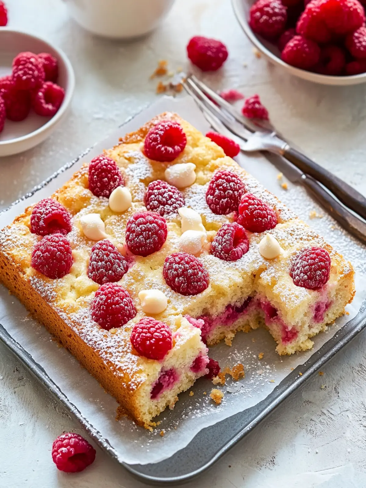 Raspberry and White Chocolate Traybake for Sweet Moments 4 Raspberry and White Chocolate Traybake