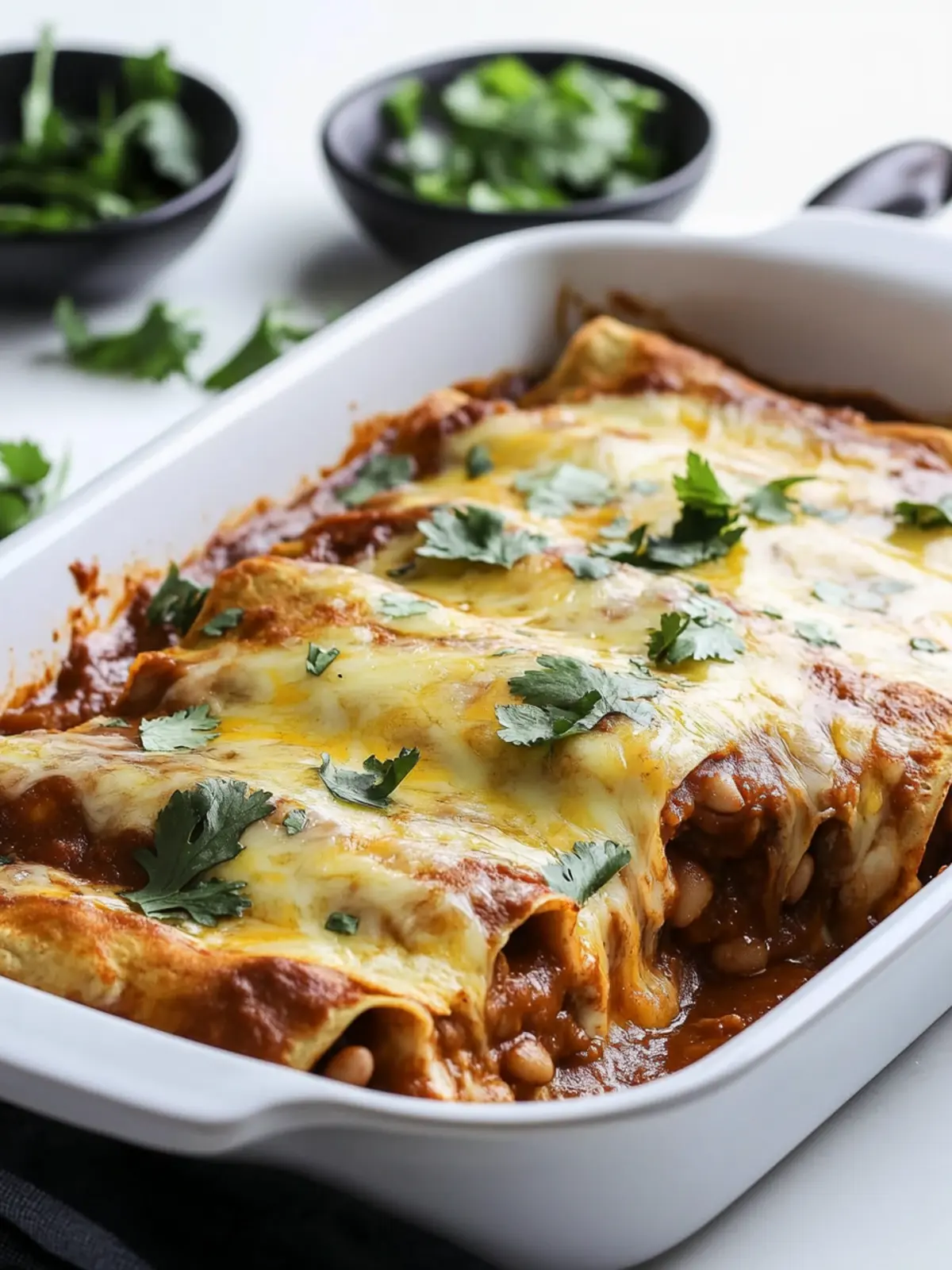 Melt-in-Your-Mouth Refried Bean and Cheese Enchiladas 2 Refried Bean and Cheese Enchiladas