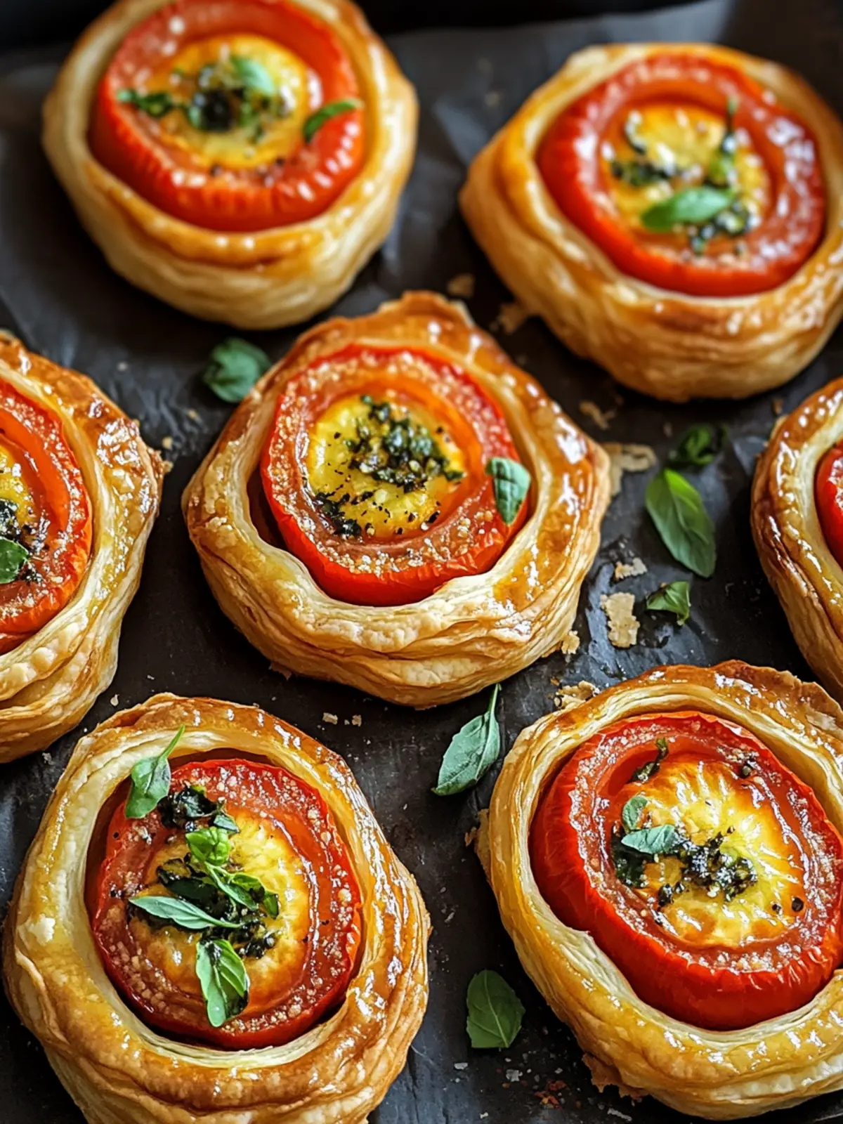 Easy Tomato Tartlets with Puff Pastry for Effortless Entertaining 4 Easy Tomato Tartlets with Puff Pastry