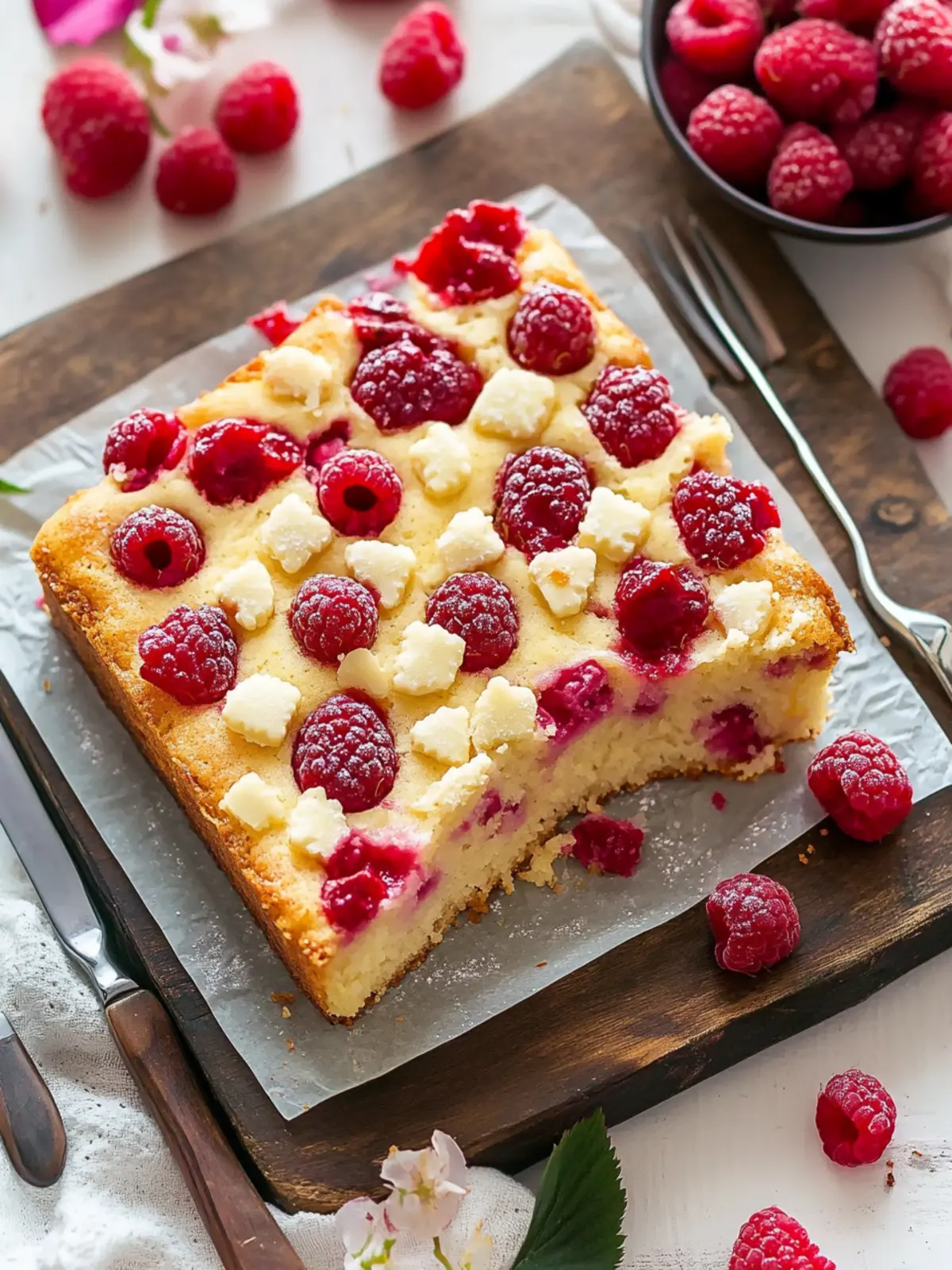 Raspberry and White Chocolate Traybake for Sweet Moments 5 Raspberry and White Chocolate Traybake