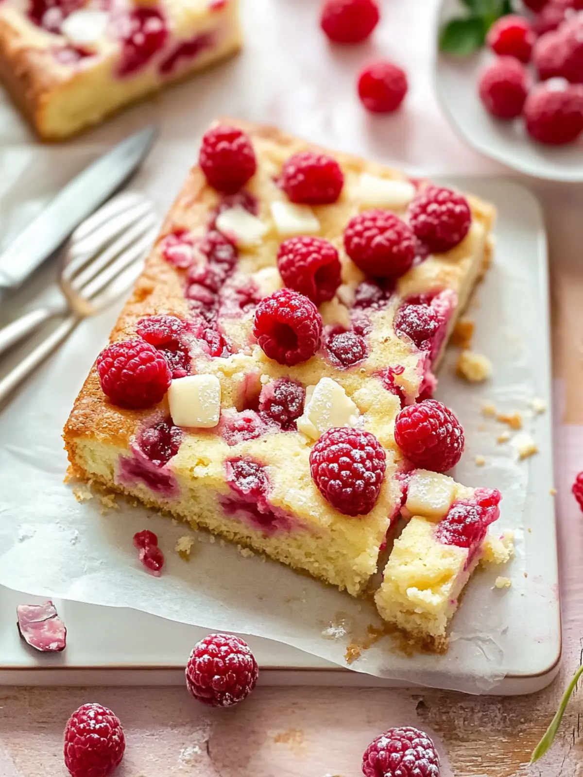 Raspberry and White Chocolate Traybake for Sweet Moments 3 Raspberry and White Chocolate Traybake