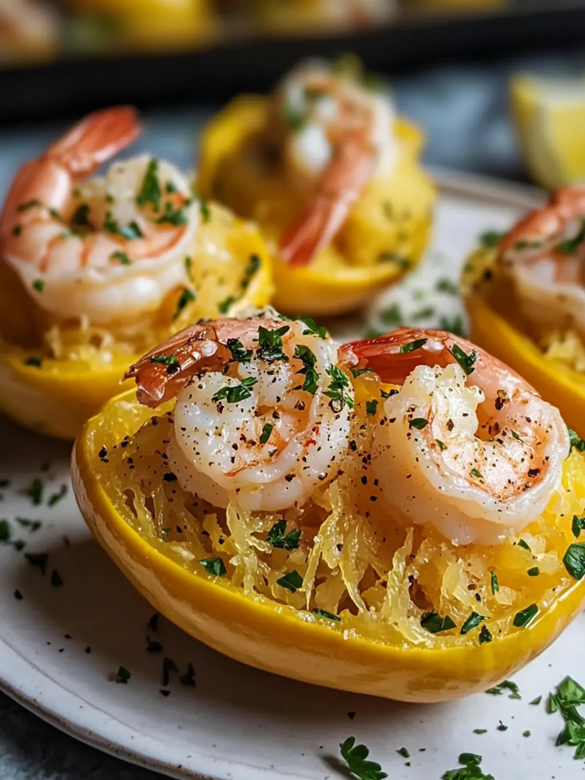 Healthy Shrimp Scampi Stuffed Spaghetti Squash Shells Delight 5 Healthy Shrimp Scampi Stuffed Spaghetti Squash Shells