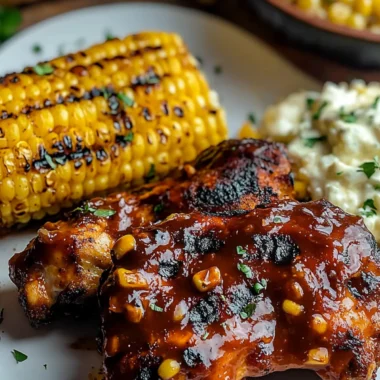 Smoky Chipotle Beer BBQ Chicken with Creamed Grilled Corn Joy 9 Chipotle Beer BBQ Chicken with Creamed Grilled Corn