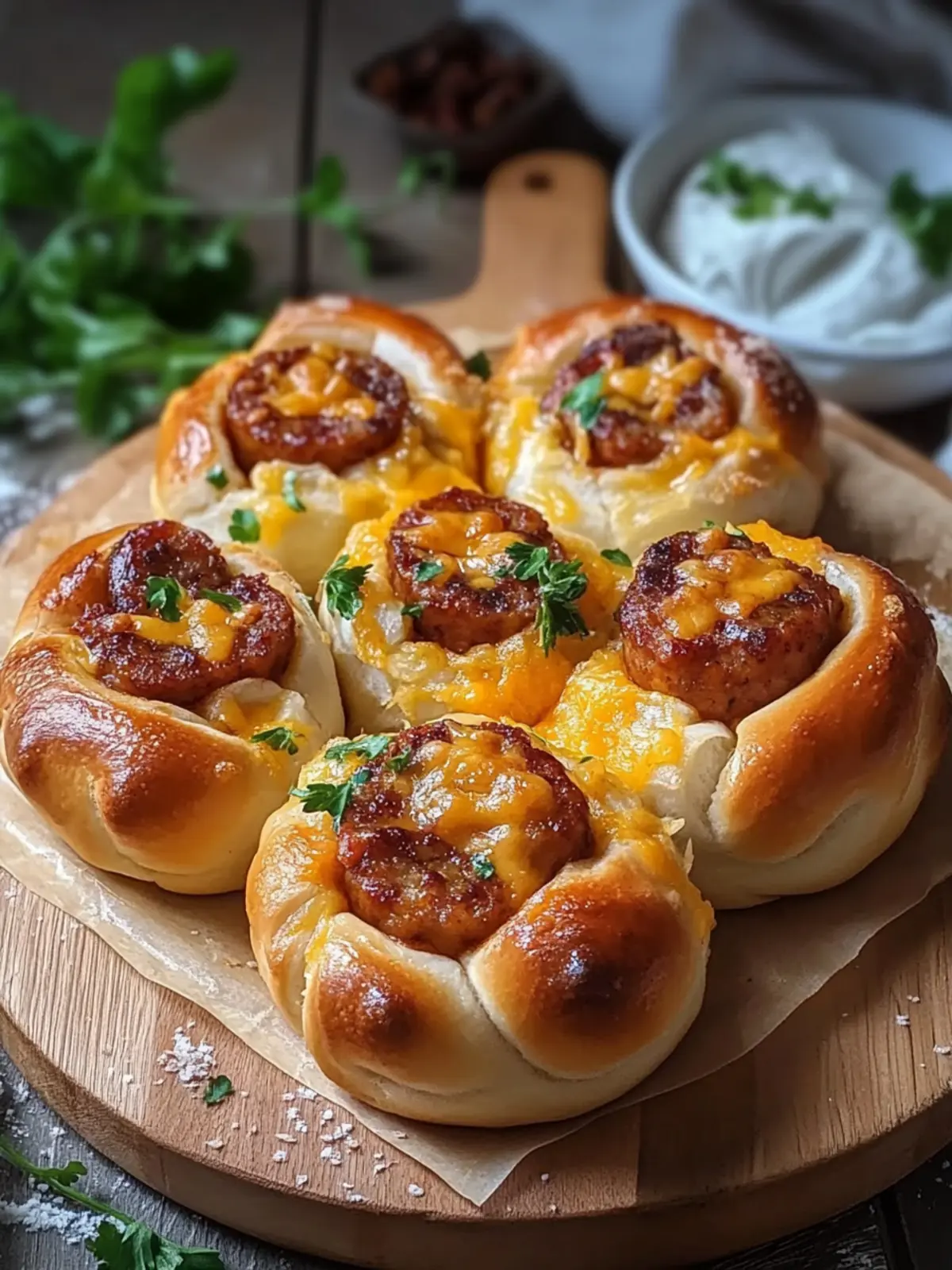Flower Buns with Cheese and Sausage You'll Love to Make Today 4 Flower Buns with Cheese and Sausage