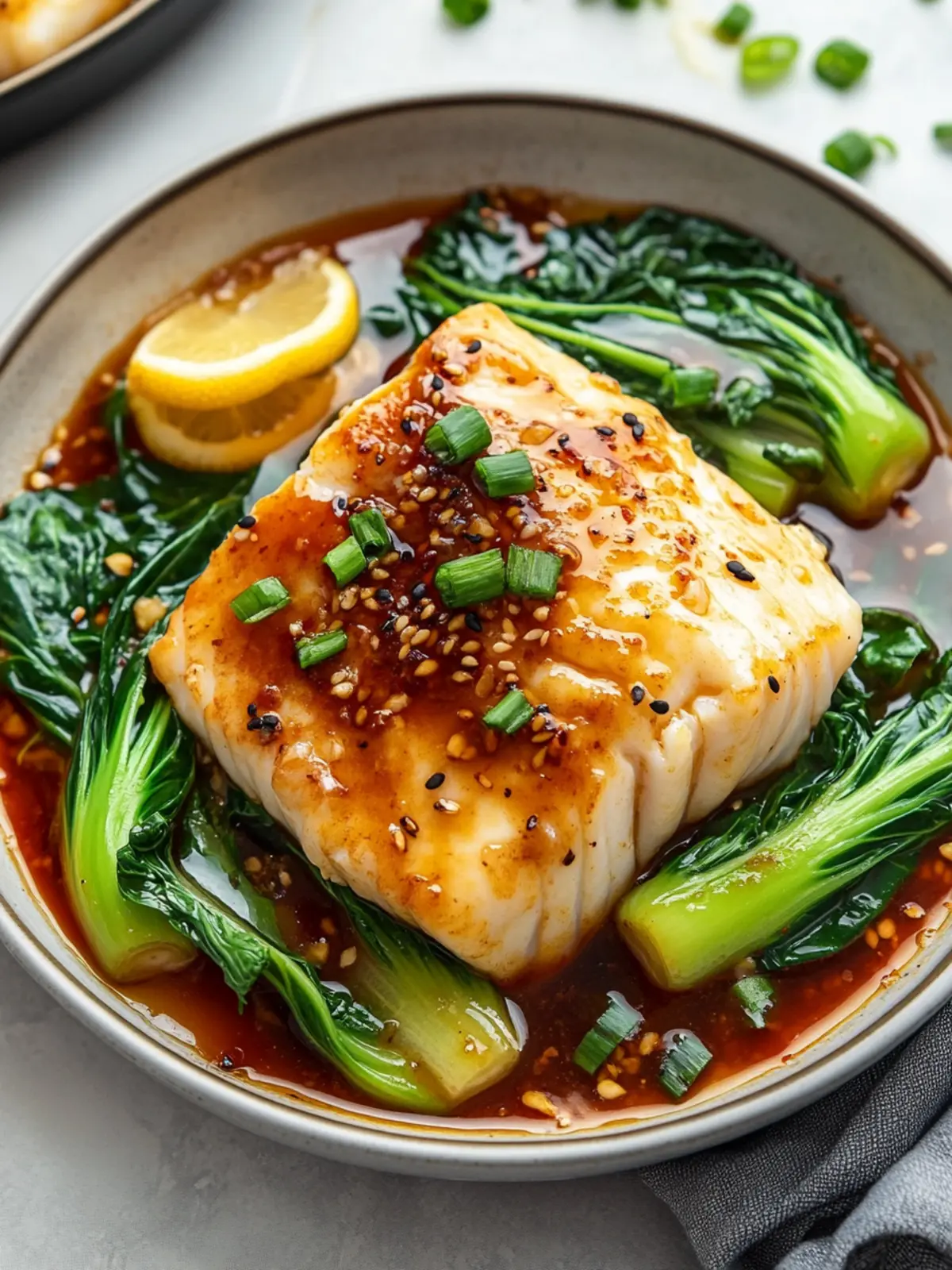 Savor Delight: Asian-Style Keto Braised Cod with Bok Choy 2 Asian-Style Keto Braised Cod with Bok Choy