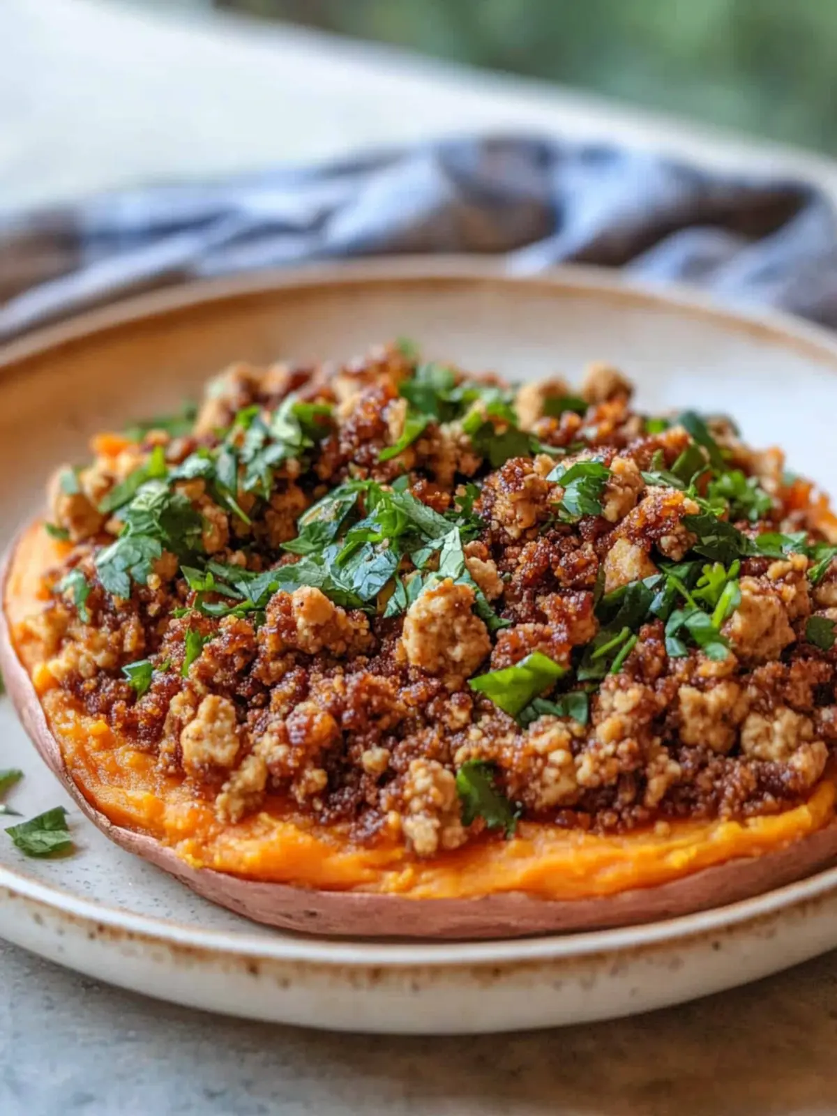 Whipped Caramelized Sweet Potato with Smoky Tofu Crumbles Delight 4 Whipped Caramelized Sweet Potato with Smoky Tofu Crumbles