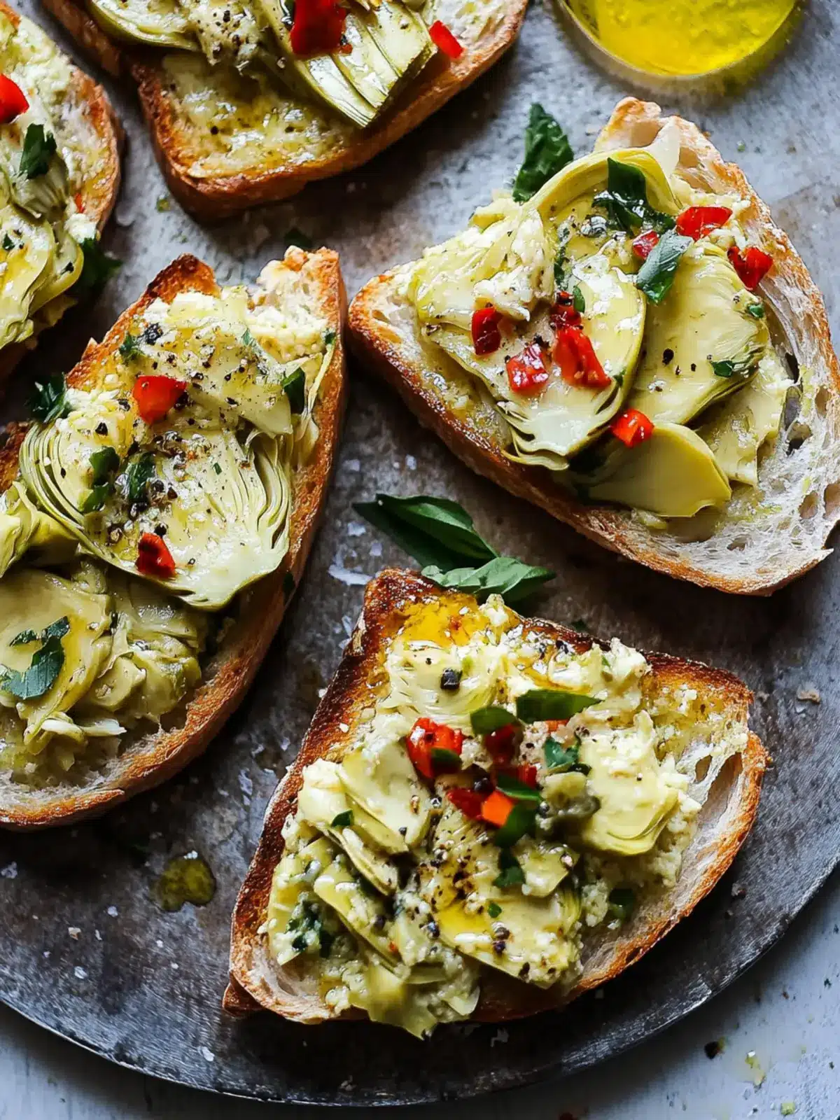 Warm Artichoke Bruschetta: A Creamy Springtime Treat 3 Warm Artichoke Bruschetta