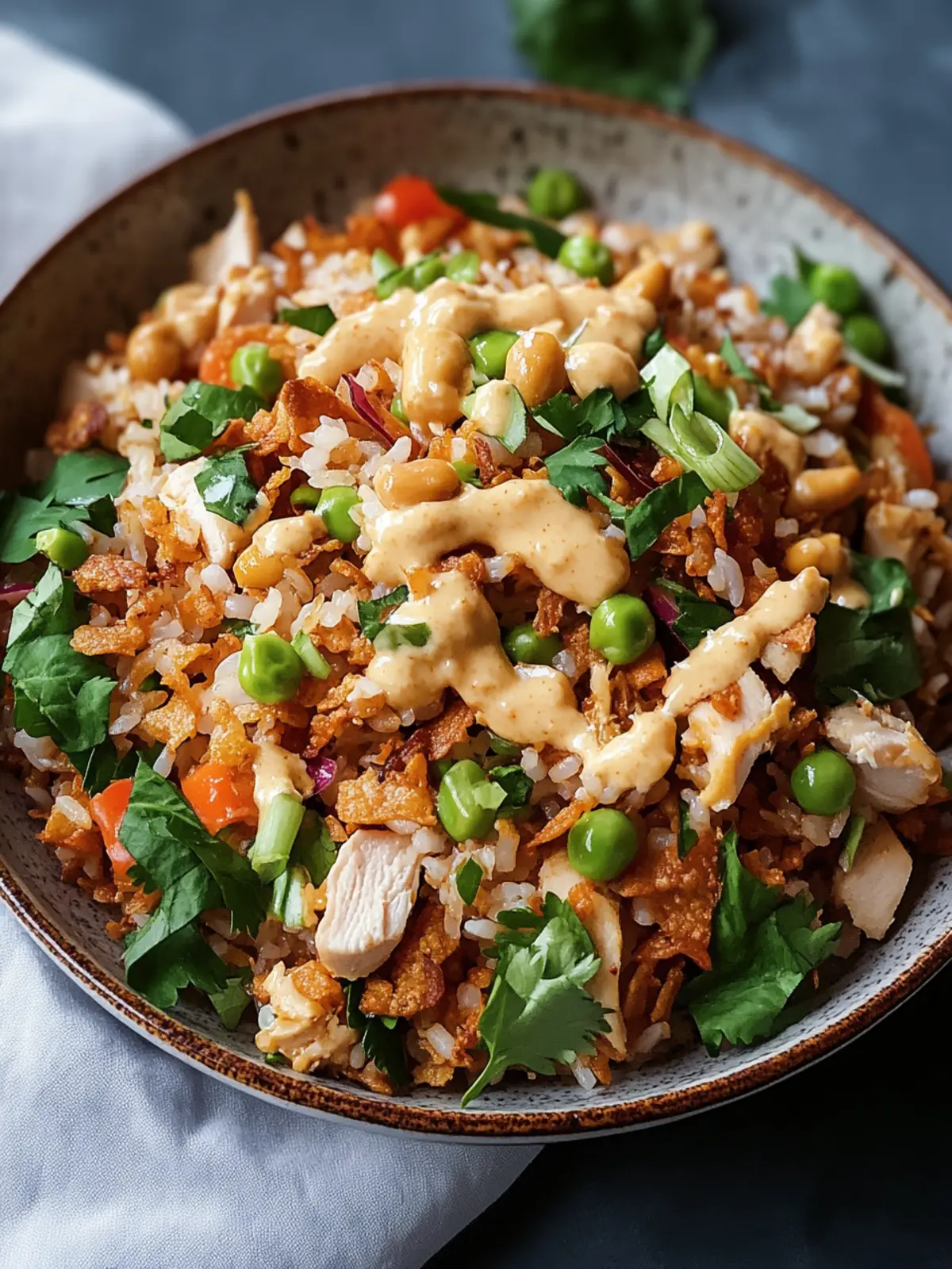 Zesty Chicken Crispy Rice Salad with Peanut Dressing Delight 5 Chicken Crispy Rice Salad with Peanut Dressing
