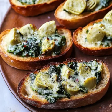 Delicious Spinach-Artichoke Crostini for Guilt-Free Snacking 9 Spinach-Artichoke Crostini
