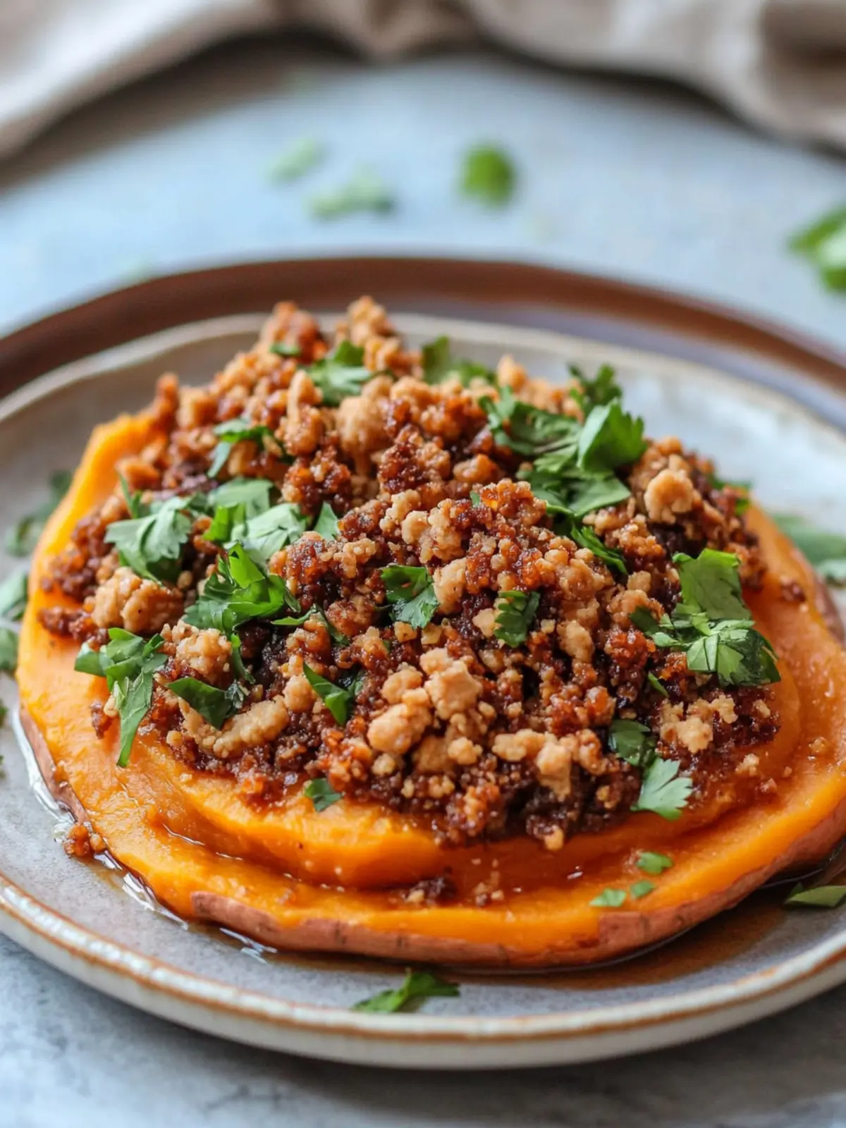 Whipped Caramelized Sweet Potato with Smoky Tofu Crumbles Delight 3 Whipped Caramelized Sweet Potato with Smoky Tofu Crumbles