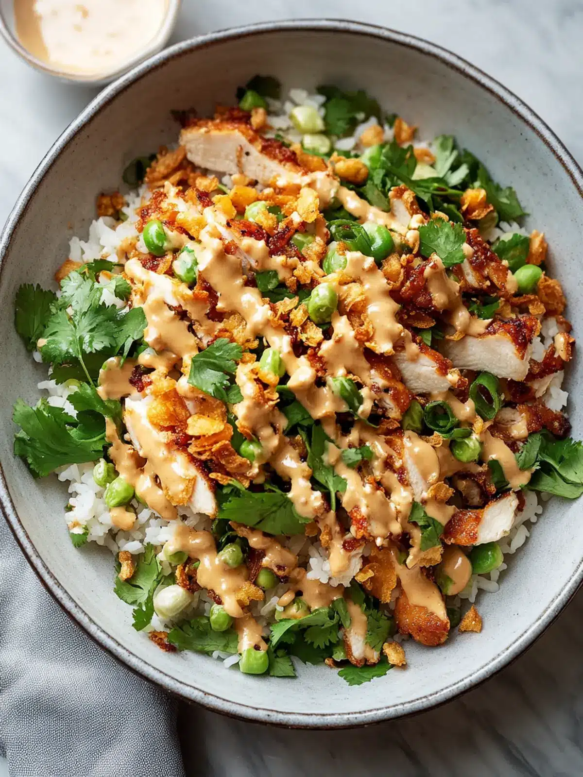 Zesty Chicken Crispy Rice Salad with Peanut Dressing Delight 2 Chicken Crispy Rice Salad with Peanut Dressing