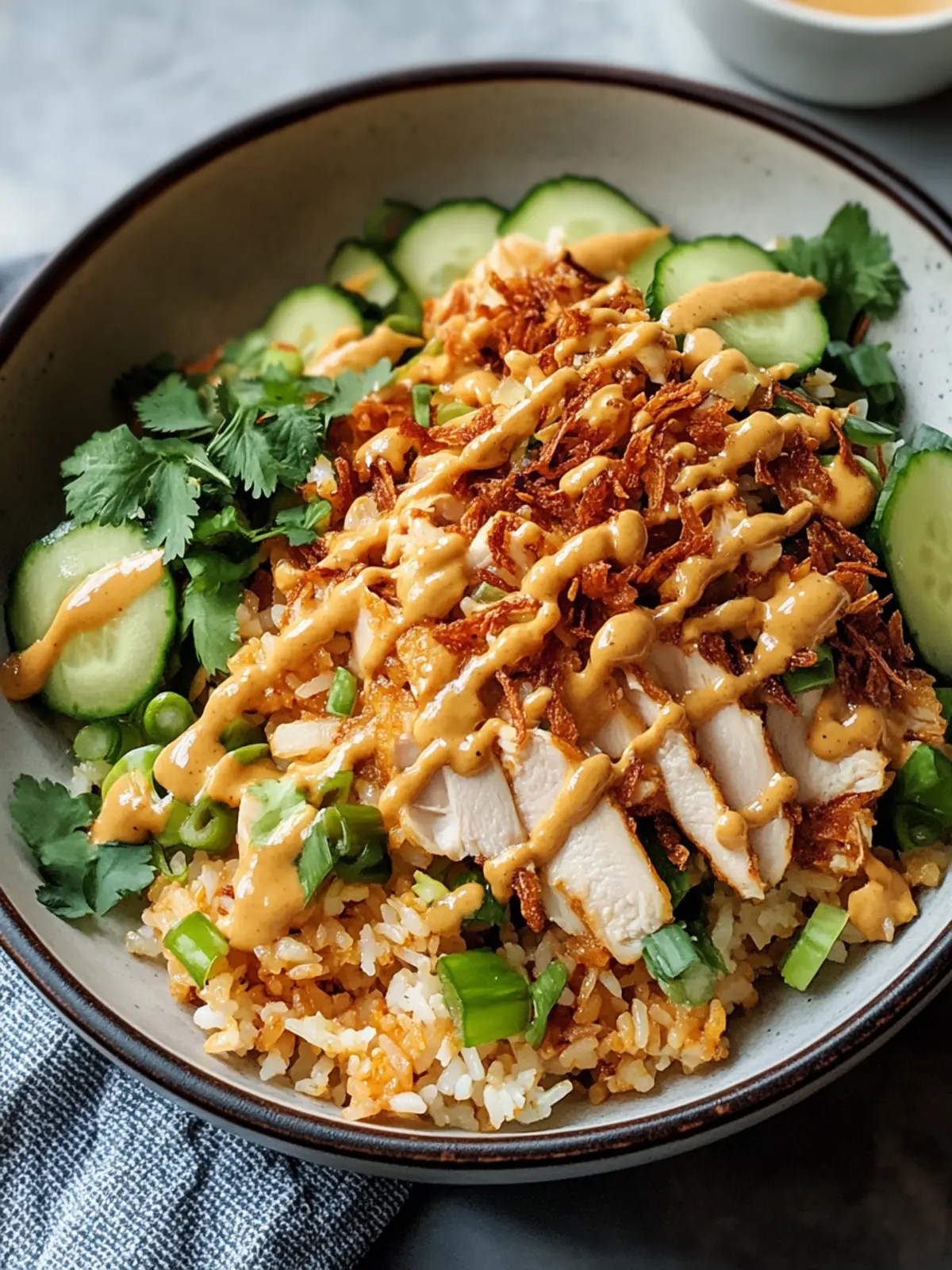Zesty Chicken Crispy Rice Salad with Peanut Dressing Delight 3 Chicken Crispy Rice Salad with Peanut Dressing