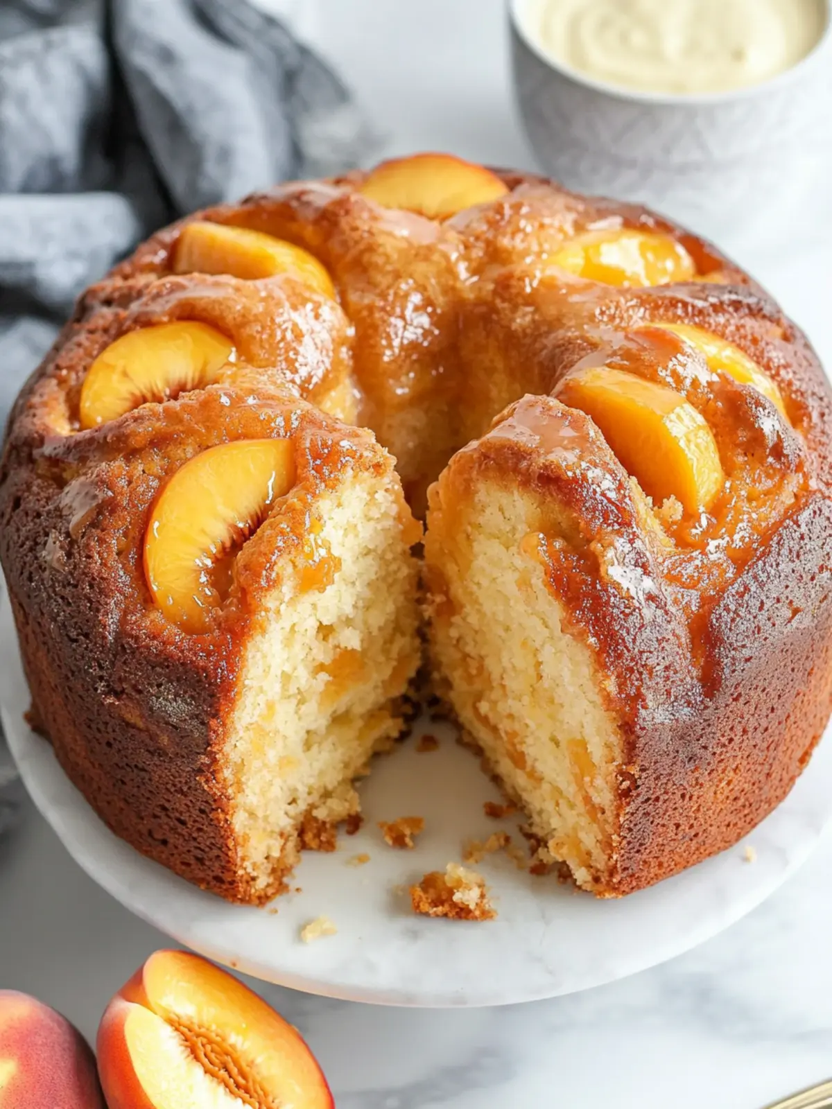 Cream Cheese Peach Cobbler Pound Cake for Sweet Summer Bliss 4 Cream Cheese Peach Cobbler Pound Cake