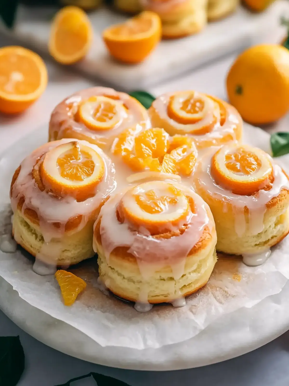 Sweet Orange Rolls With Citrus Glaze