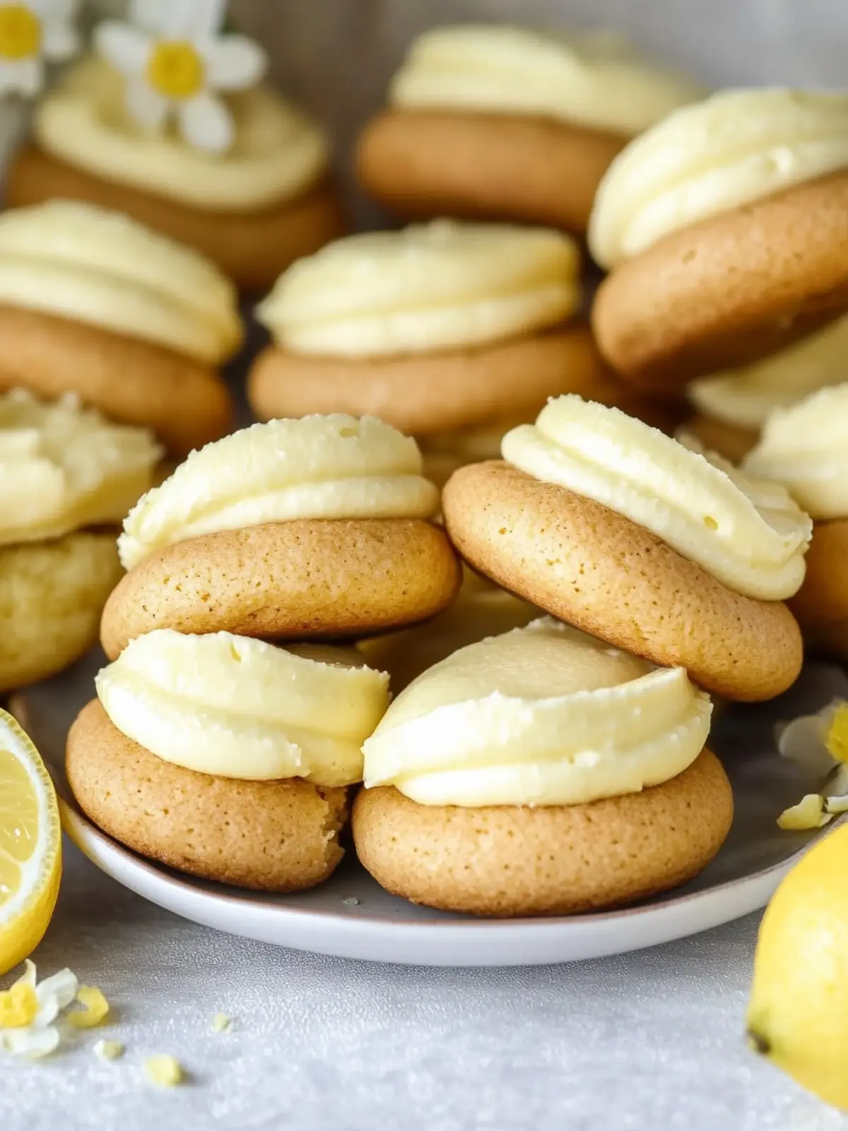 Miniature Whoopie Pies with Lemon Buttercream