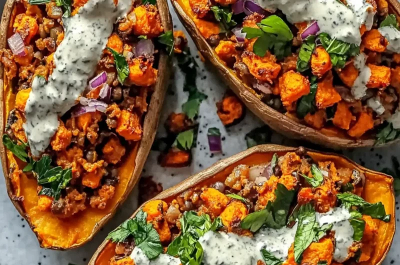 Vegan Stuffed Sweet Potatoes