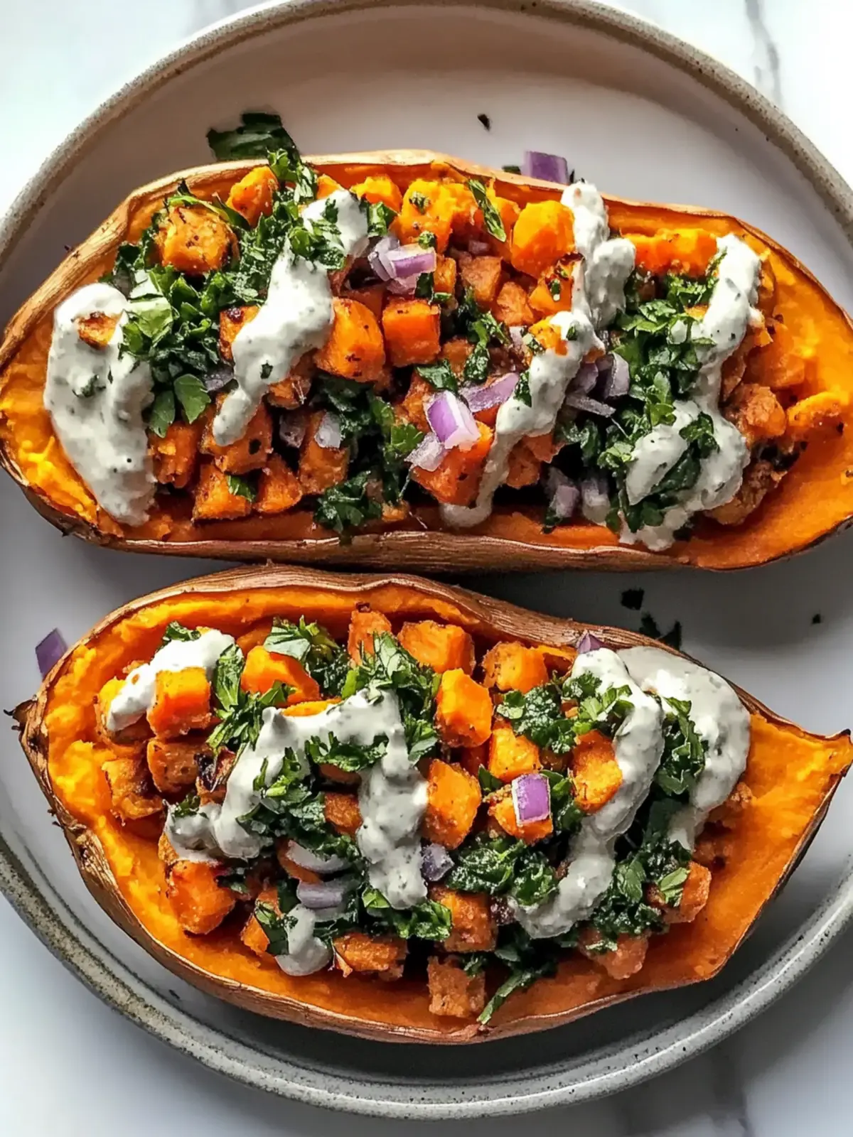 Vegan Stuffed Sweet Potatoes