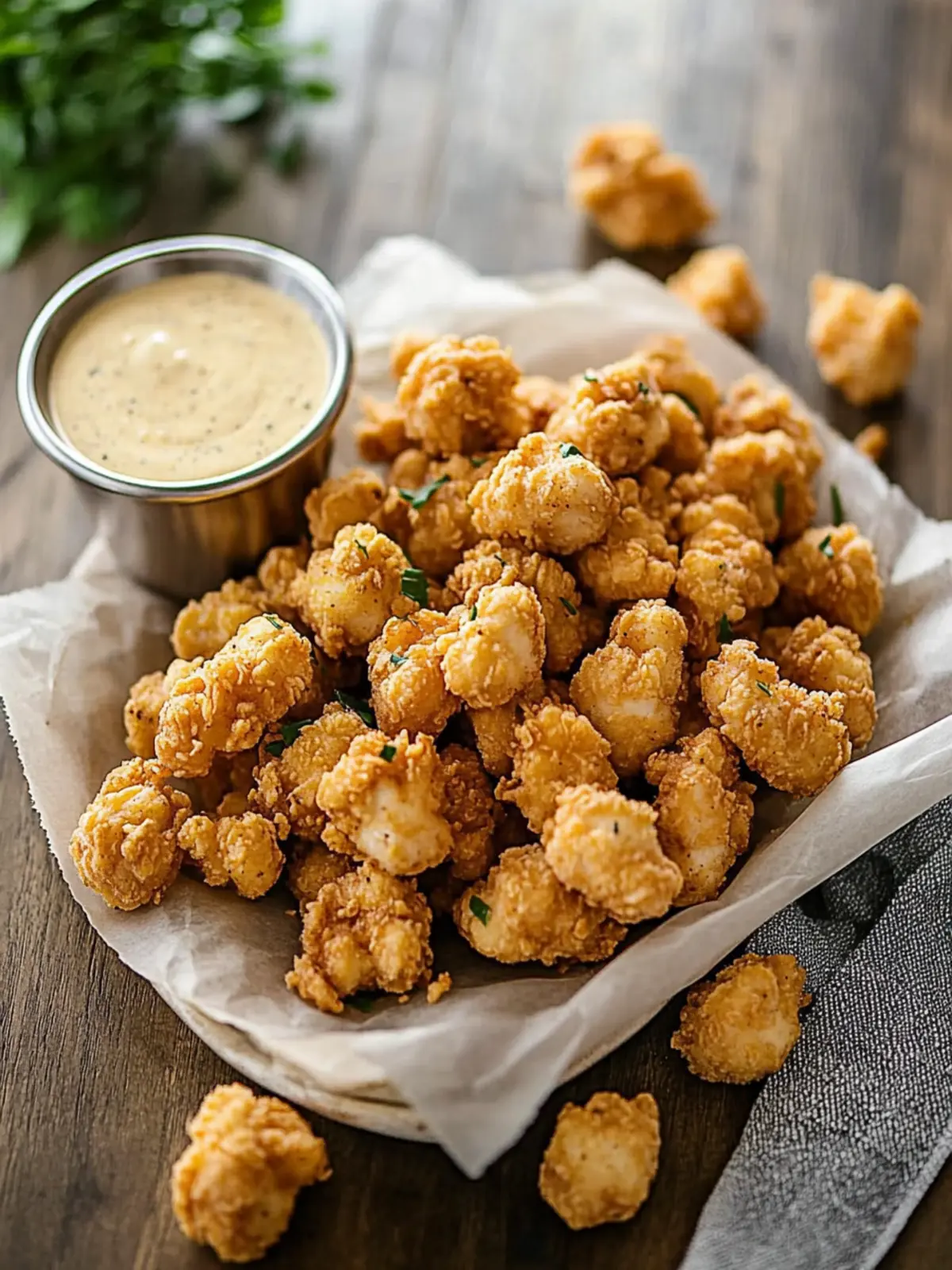 Baked Popcorn Chicken with Garlic Parmesan Twist 5 Popcorn Chicken