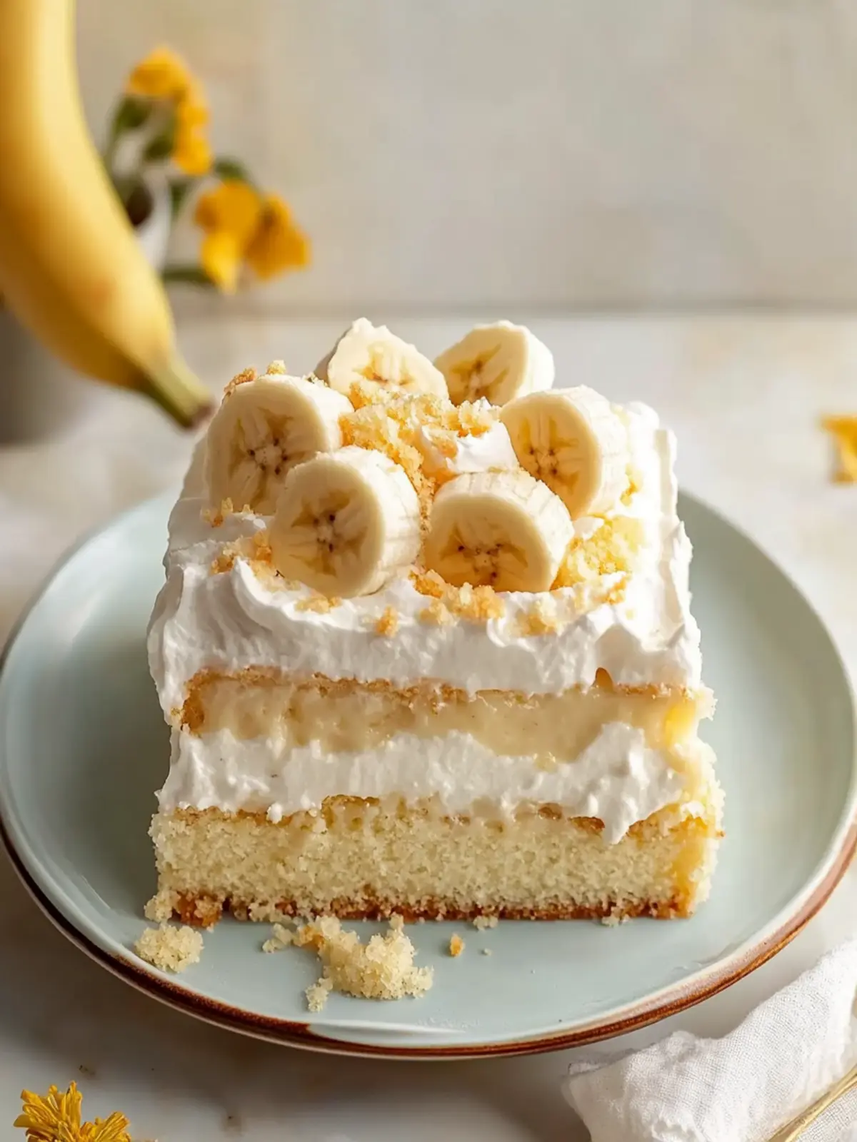 Sweet Banana Pudding Tres Leches Cake