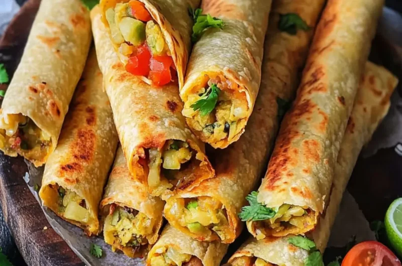 Easy Vegan Taquitos (Baked Veggie Flautas)