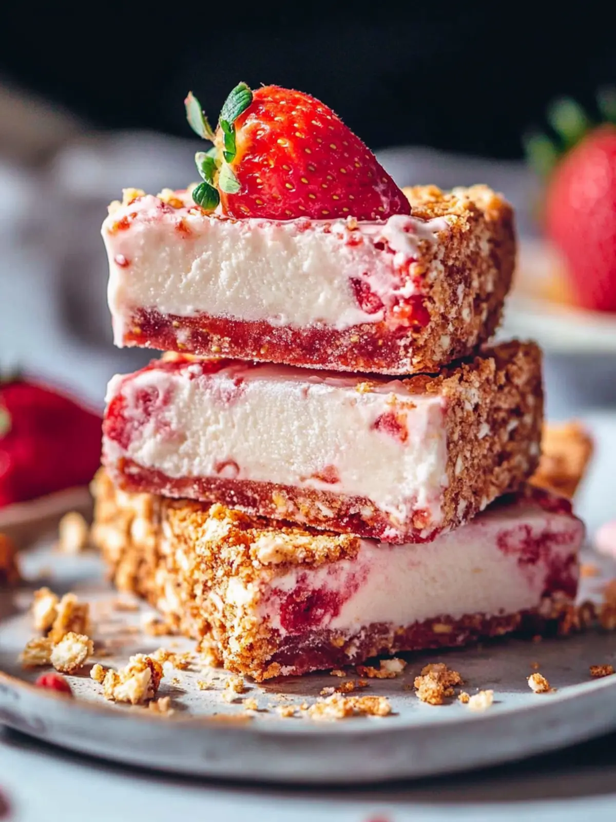 Homemade Strawberry Shortcake Ice Cream Bars