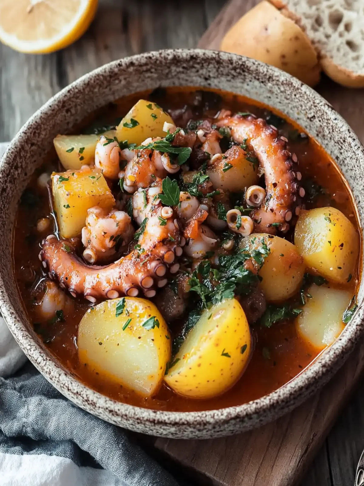 Authentic Greek Octopus Stew with Potatoes & Fresh Herbs Delight 4 Authentic Greek Octopus Stew with Potatoes & Herbs