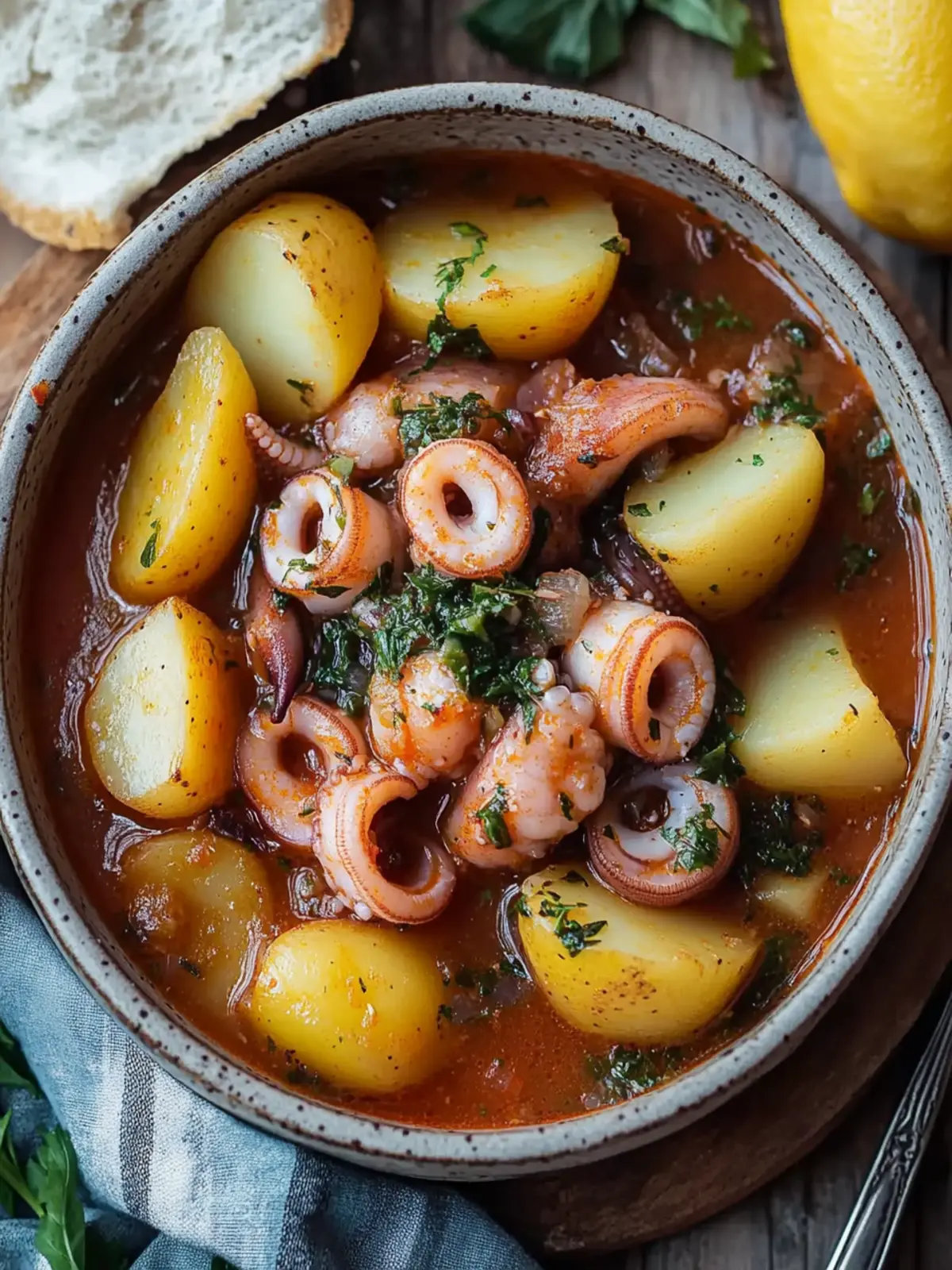 Authentic Greek Octopus Stew with Potatoes & Fresh Herbs Delight 2 Authentic Greek Octopus Stew with Potatoes & Herbs