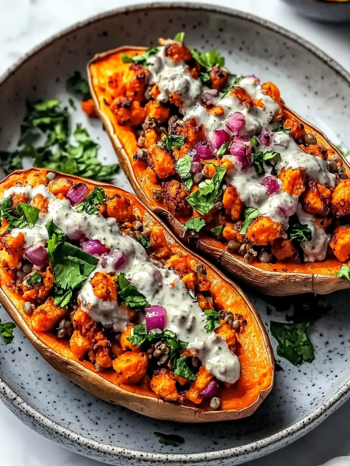 Vegan Stuffed Sweet Potatoes