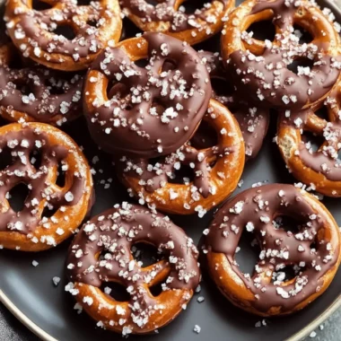 Chocolate-Covered Rolo Pretzels with Sea Salt