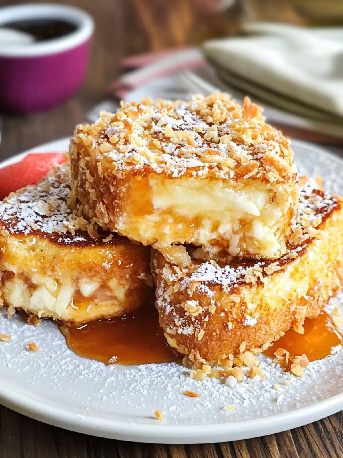 Coconut Crusted Stuffed French Toast