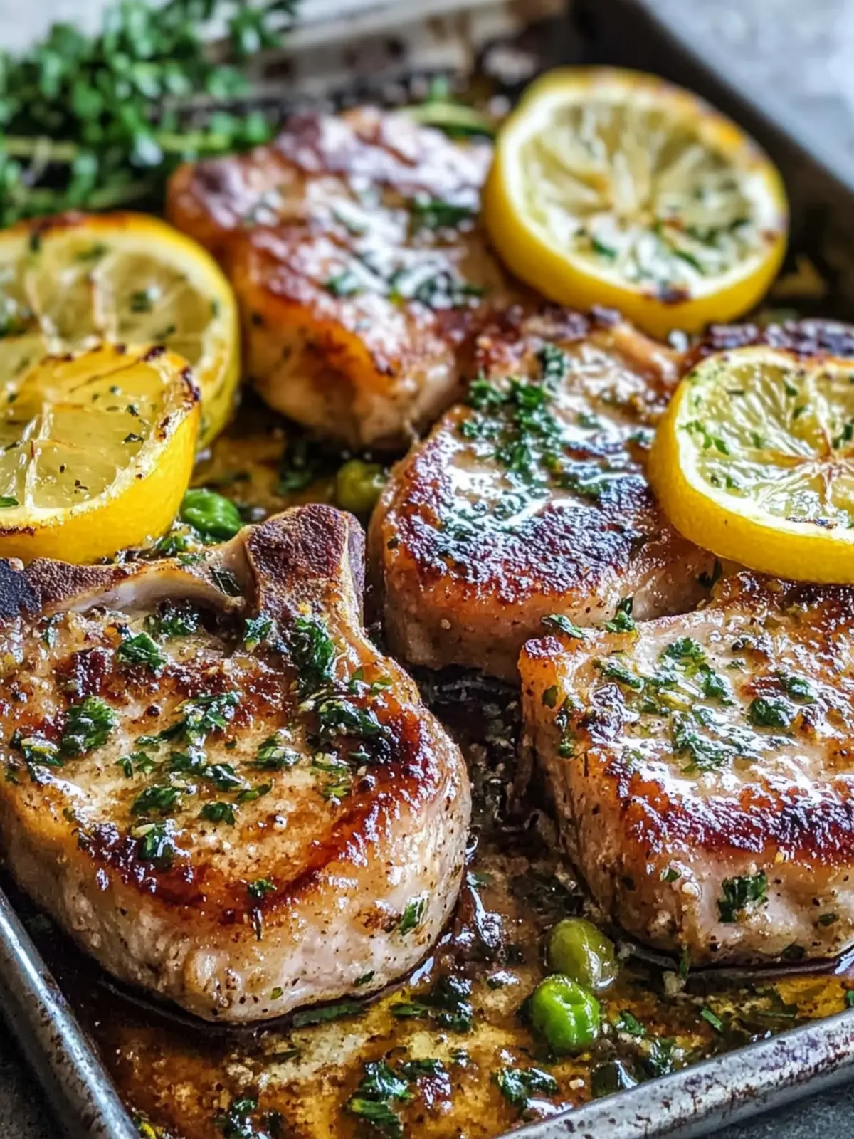 Sheet Pan Lemon Garlic Pork Chops