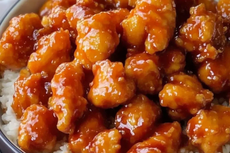 Baked Orange Chicken made with Panda Express Orange Chicken Copycat Sauce