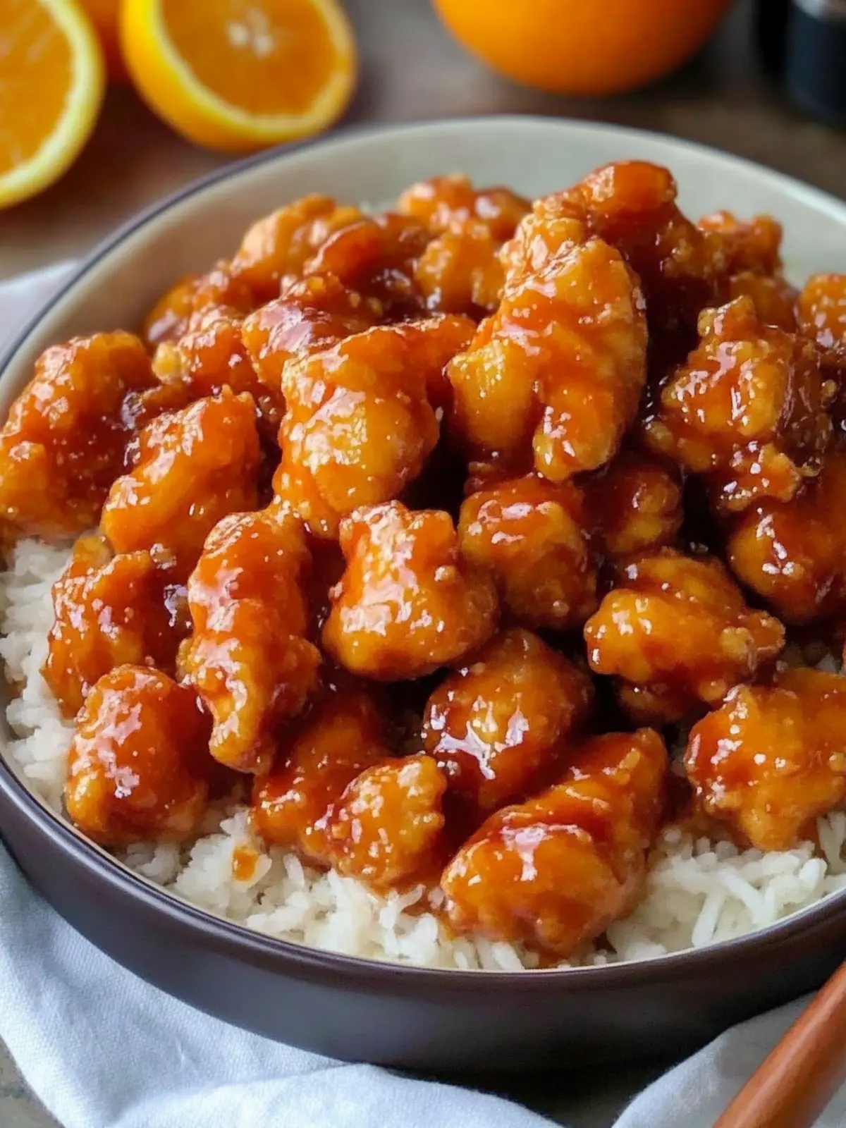 Baked Orange Chicken made with Panda Express Orange Chicken Copycat Sauce