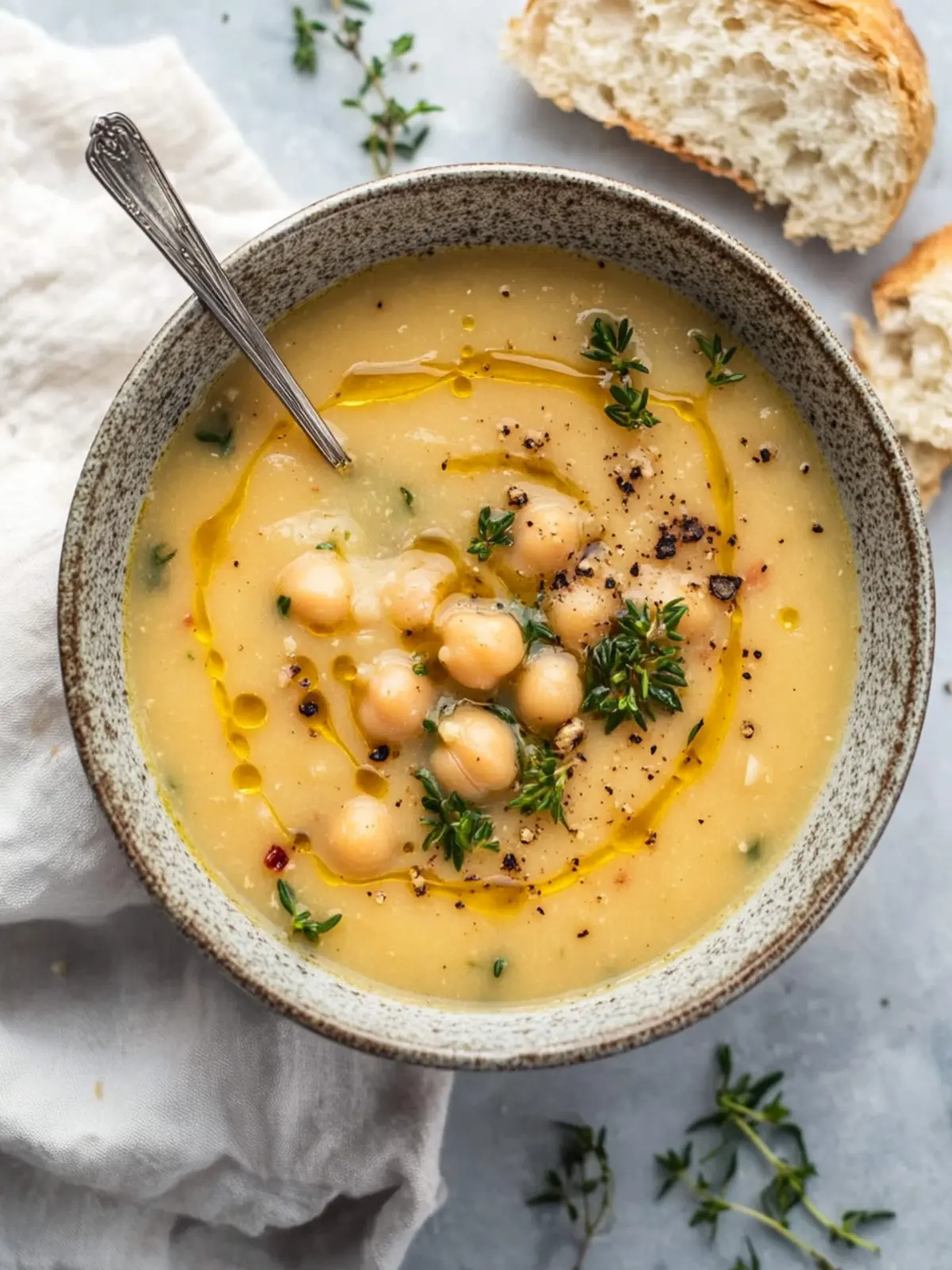 Easy Garlic Chickpea Soup (Vegan)