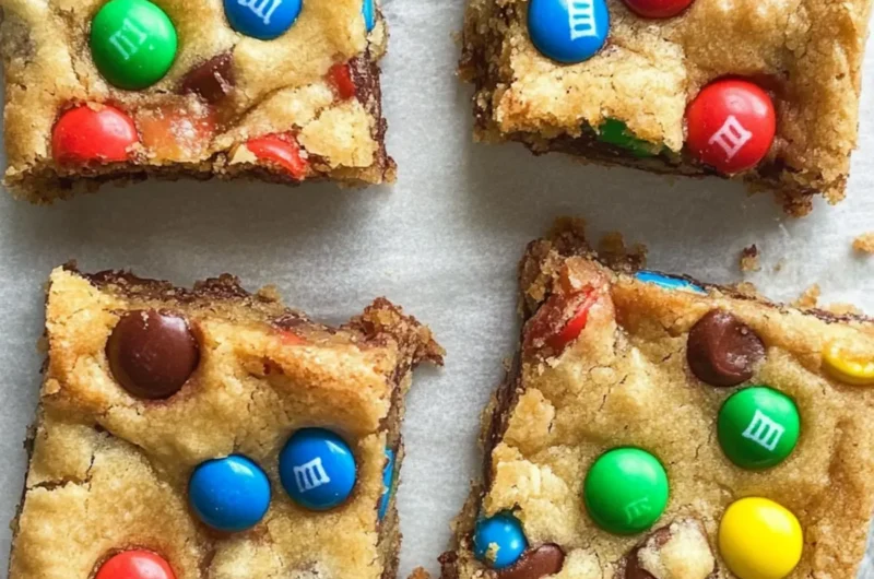 Shareable M&M Cookie Bars